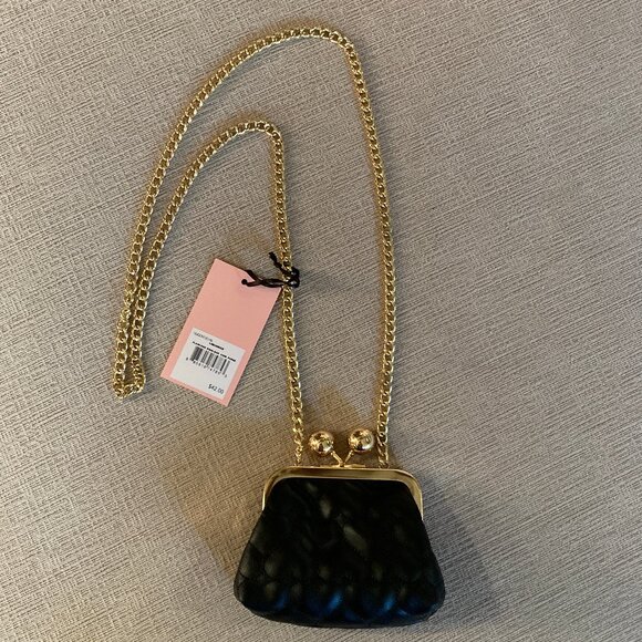 Juicy Couture Black Small Purse Swarovski Crystals Logo - Chain strap - NWT - Picture 10 of 10